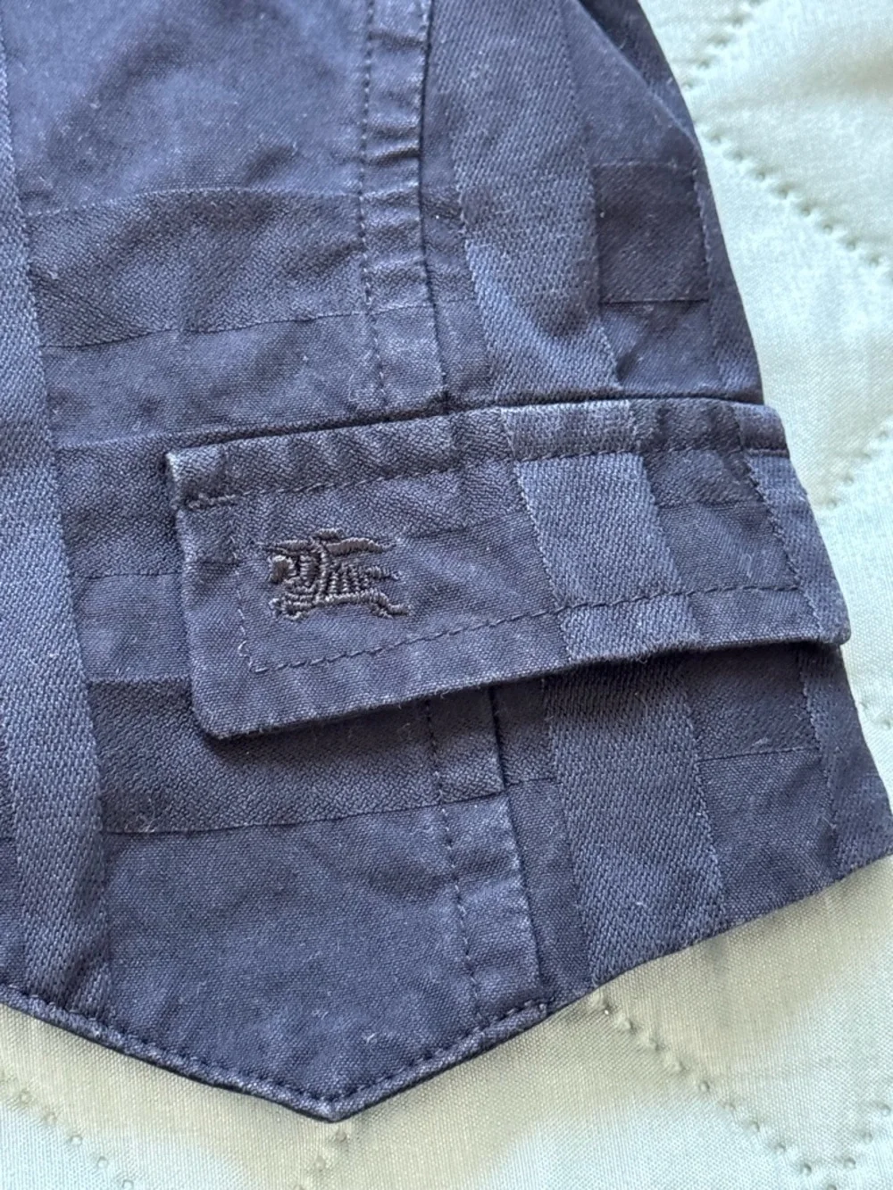 Burberry Kids Vest 2Y Navy Cotton Check Waistcoat Designer Toddler Boy Formal
